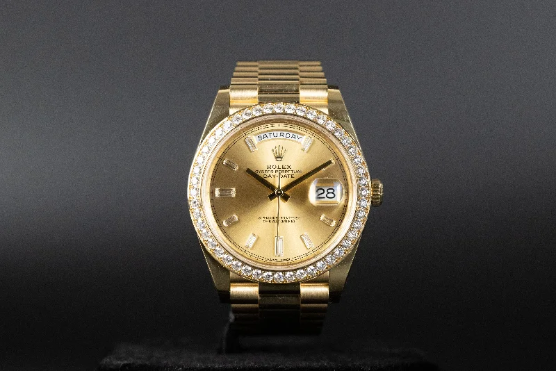 Rolex<br>228348RBR DayDate 40 Baguette Diamond Dial Diamond Bezel