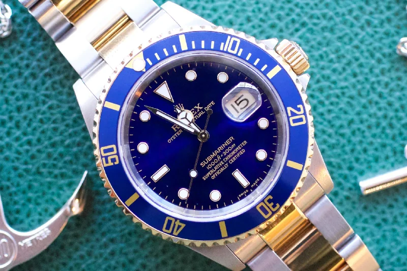 SOLDOUT: Rolex Submariner Two Tone 16613 "Bluesy" Box and Papers 2003