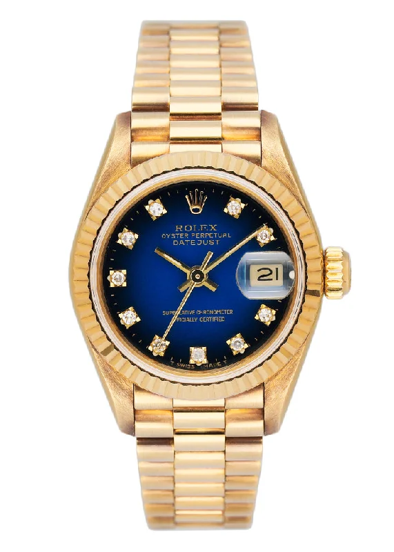 Rolex Datejust 69178 Blue Dial Ladies Watch Box Papers