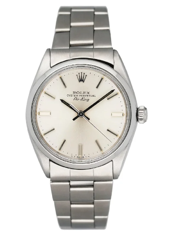 Rolex Air King 5500 Silver Dial Mens Watch