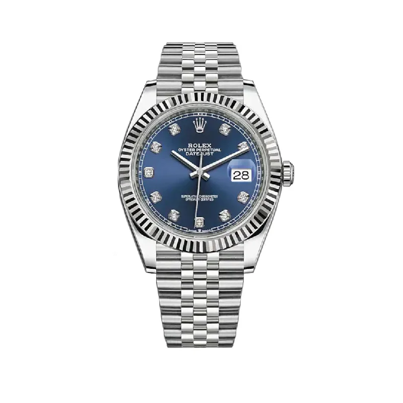 41mm Steel Blue Diamond Dial Jubilee Bracelet