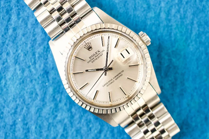 SOLD OUT: 1978 Rolex Vintage Datejust Ref 1603 36mm Engine Turned Bezel Jubilee Bracelet