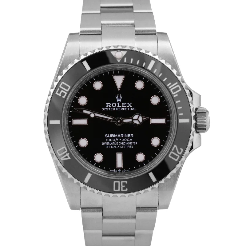 2023 MINT Rolex Submariner 41mm No-Date BLACK Ceramic Stainless Steel 124060 LN