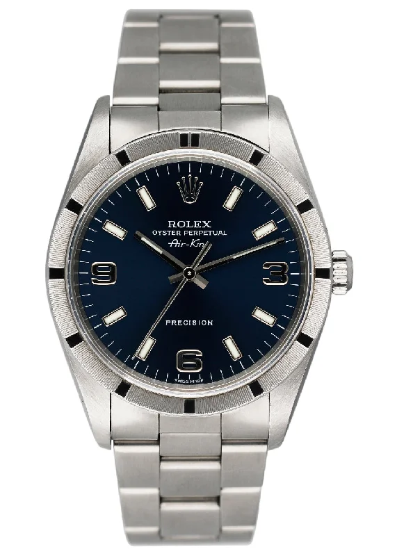 Rolex Air King Precision 14010 Blue Dial Mens Watch