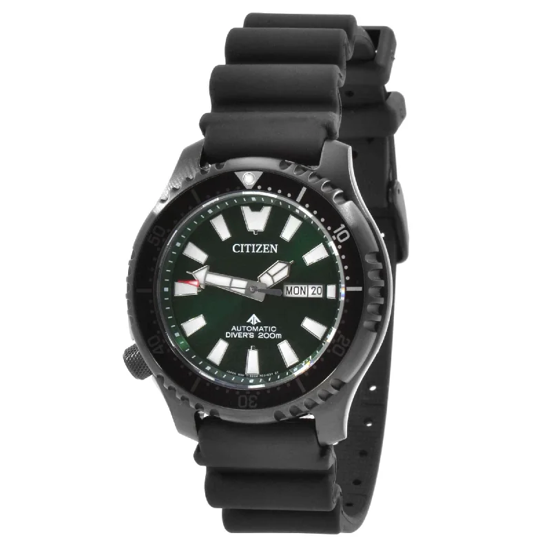 Citizen Men's Watch - Promaster Automatic Date Display Green Dial Strap | NY0155-07X