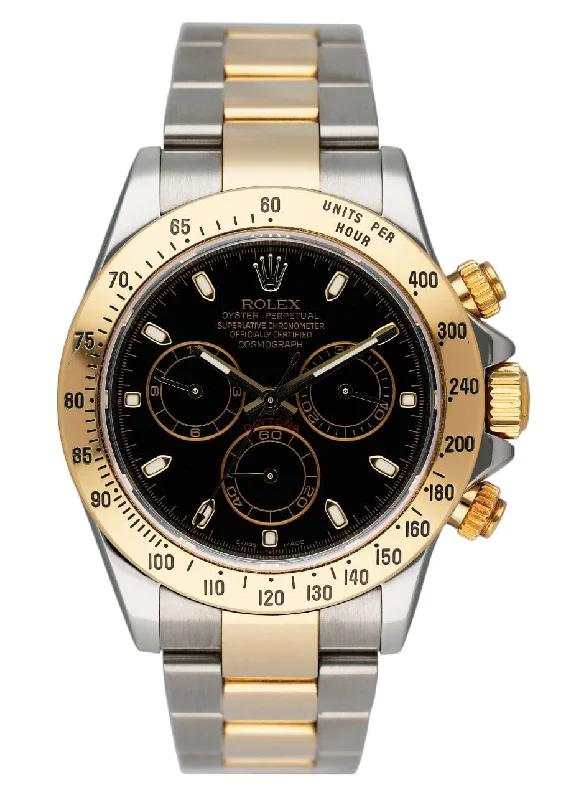 Rolex Daytona 116523 Black Dial Two-Tone Mens Watch Box Papers