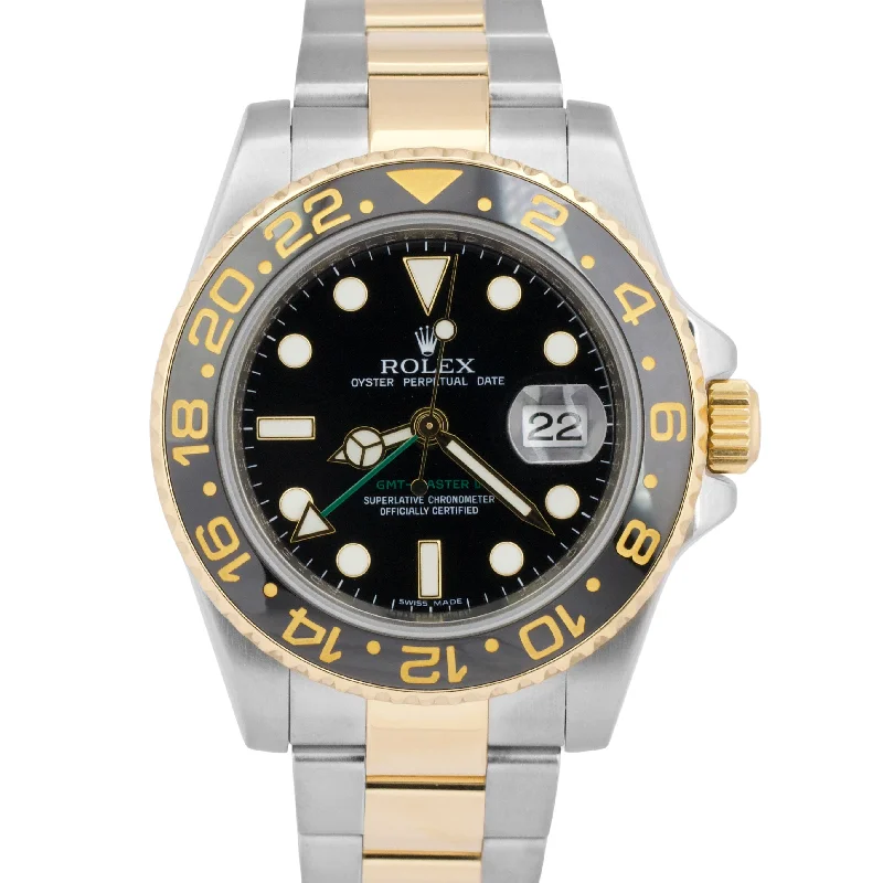 MINT PAPERS Rolex GMT-Master II Black Ceramic 18K Gold Steel 40mm 116713 BOX