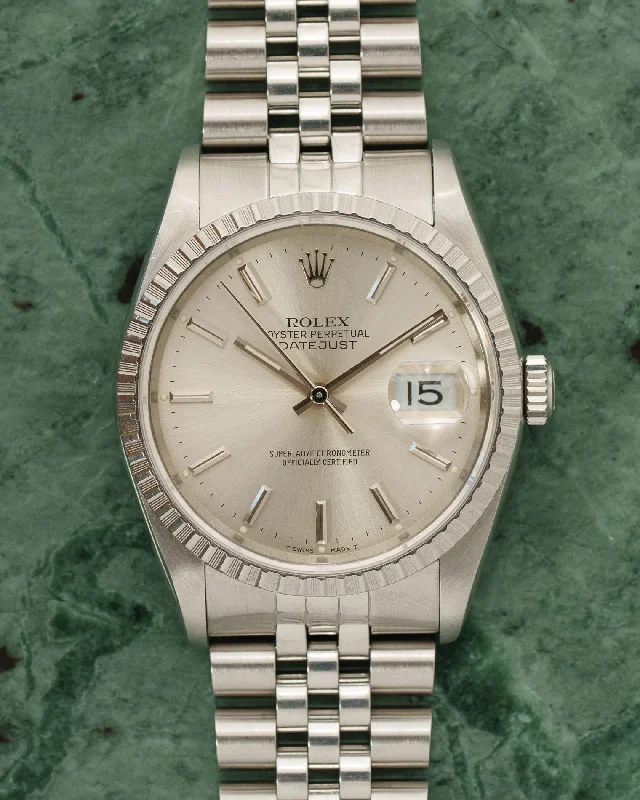 Rolex Datejust 16220 Silver Dial with Papers