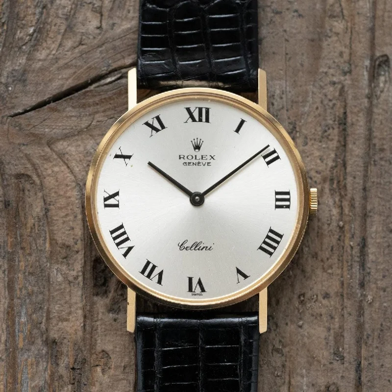 ROLEX Cellini 3833 Silver Roman Dial YG 1970s