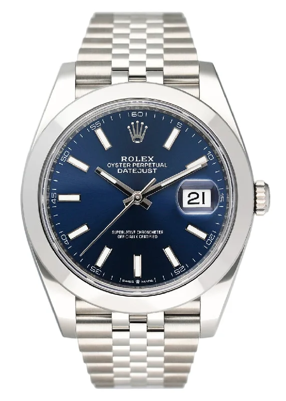 Rolex Datejust 41 126300 Blue Dial Mens Watch Box Papers