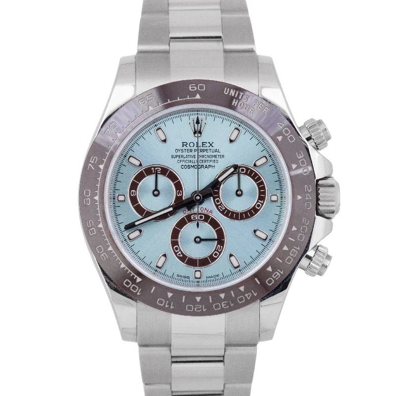 PAPERS Rolex Daytona GLACIER ICE BLUE Dial 40mm 950 Platinum Watch 116506 BOX