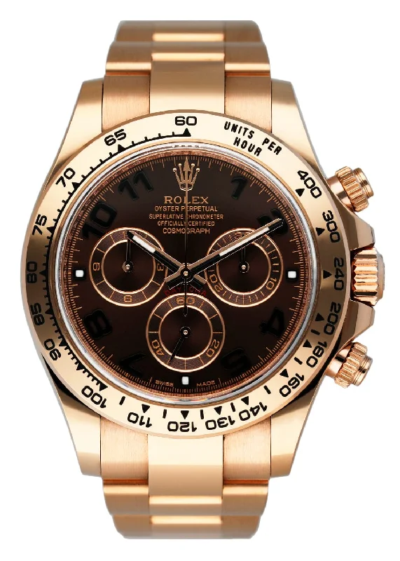 Rolex Daytona 116505 18K Rose Gold Chocolate Dial Mens Watch