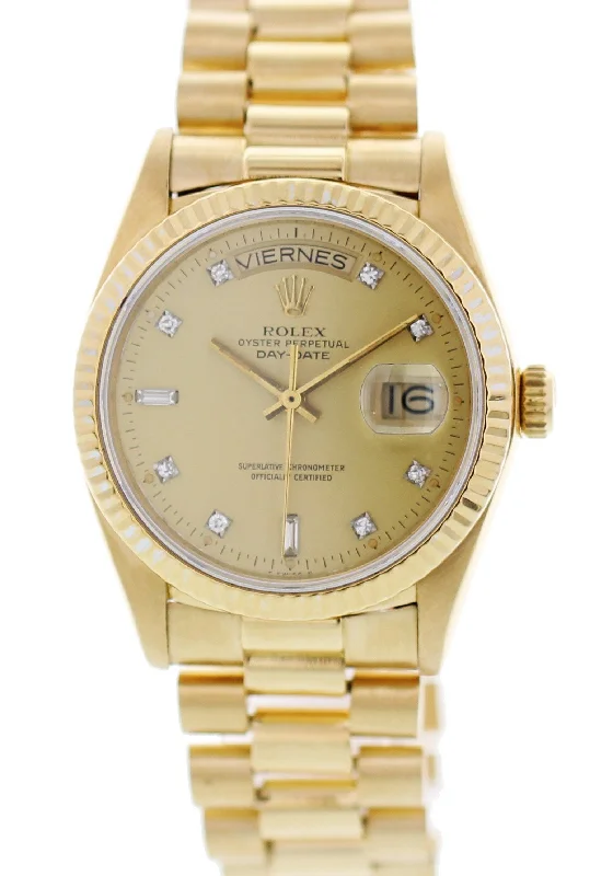 Rolex Day-Date President 18k Yellow Gold 18048 Diamond Dial