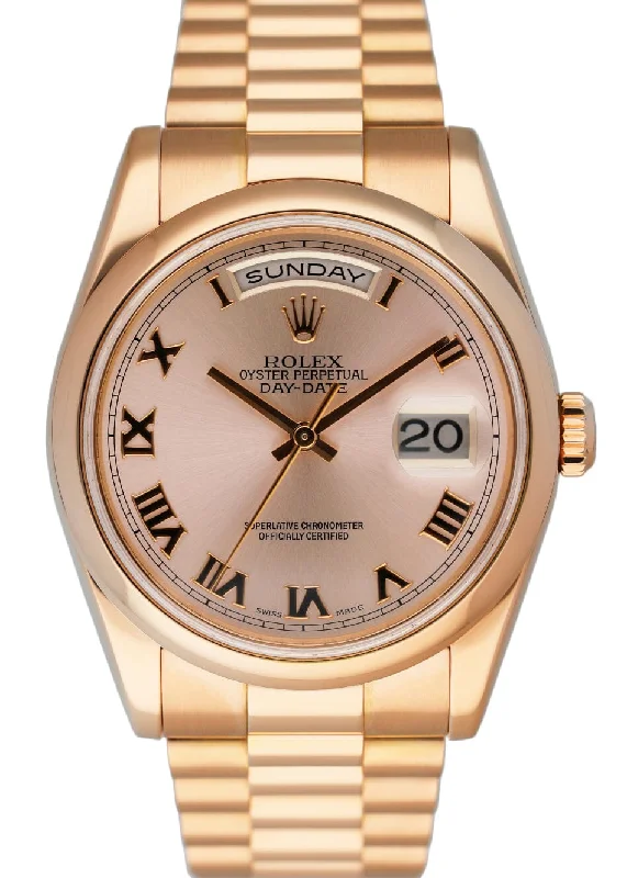 Rolex Day Date 118205 18K Rose Gold Mens Watch