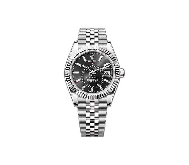 42mm Stainless Steel Black Dial 18k Fluted Bezel Jubilee Bracelet