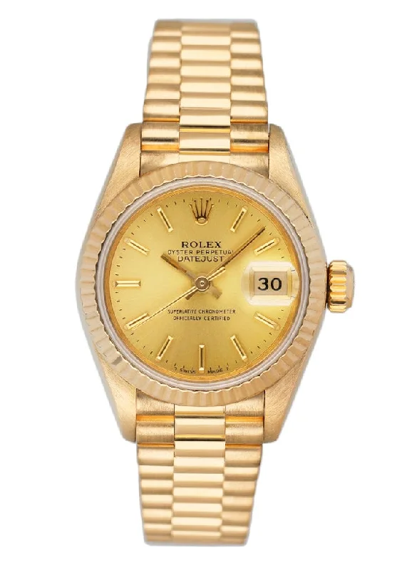 Rolex Datejust 69178 Champagne Dial 18K Yellow Gold Ladies Watch