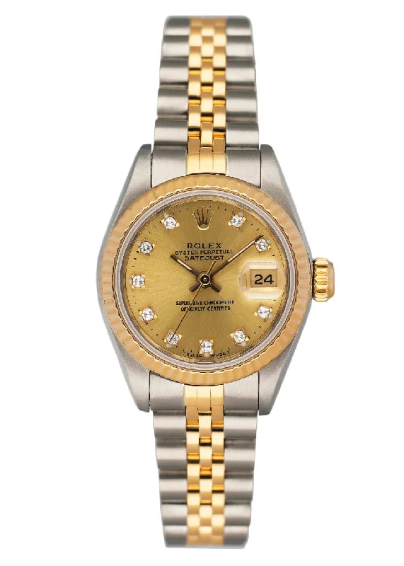 Rolex Datejust 69173 Diamond Champagne Dial Ladies Watch