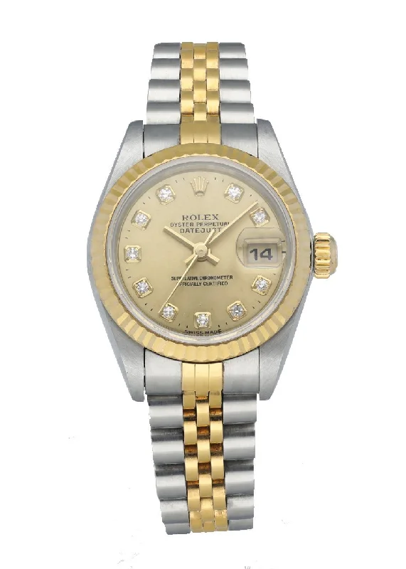 Rolex Datejust 69173 Diamond Dial Ladies Watch Box Papers