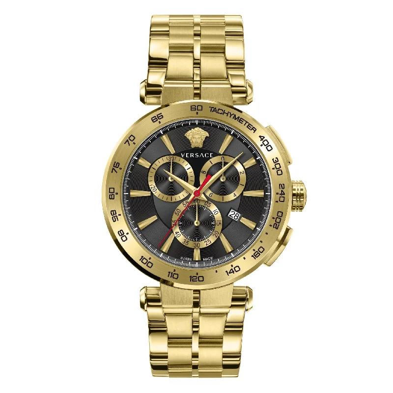 Versace Aion Chronograph Men's Black Gold Watch VE6CA0623