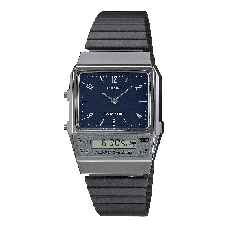 Casio Vintage Blue Dark Grey Dual Time Unisex Watch AQ-800EB-2ADF