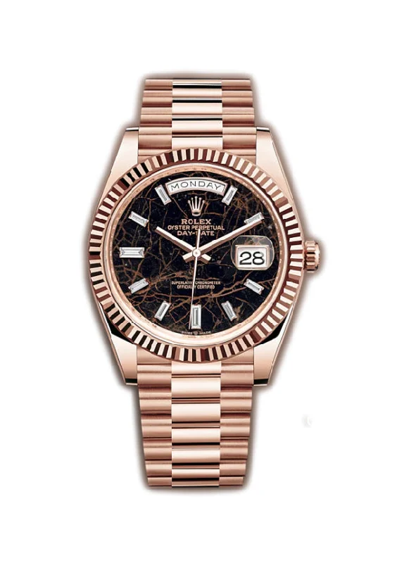 40mm 18K Everose Gold President Eisenkiesel Diamond Dial