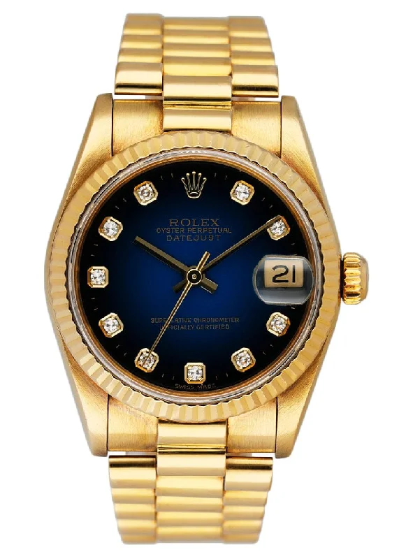 Rolex DateJust 68278 Blue Vignette Ladies Watch Box Papers