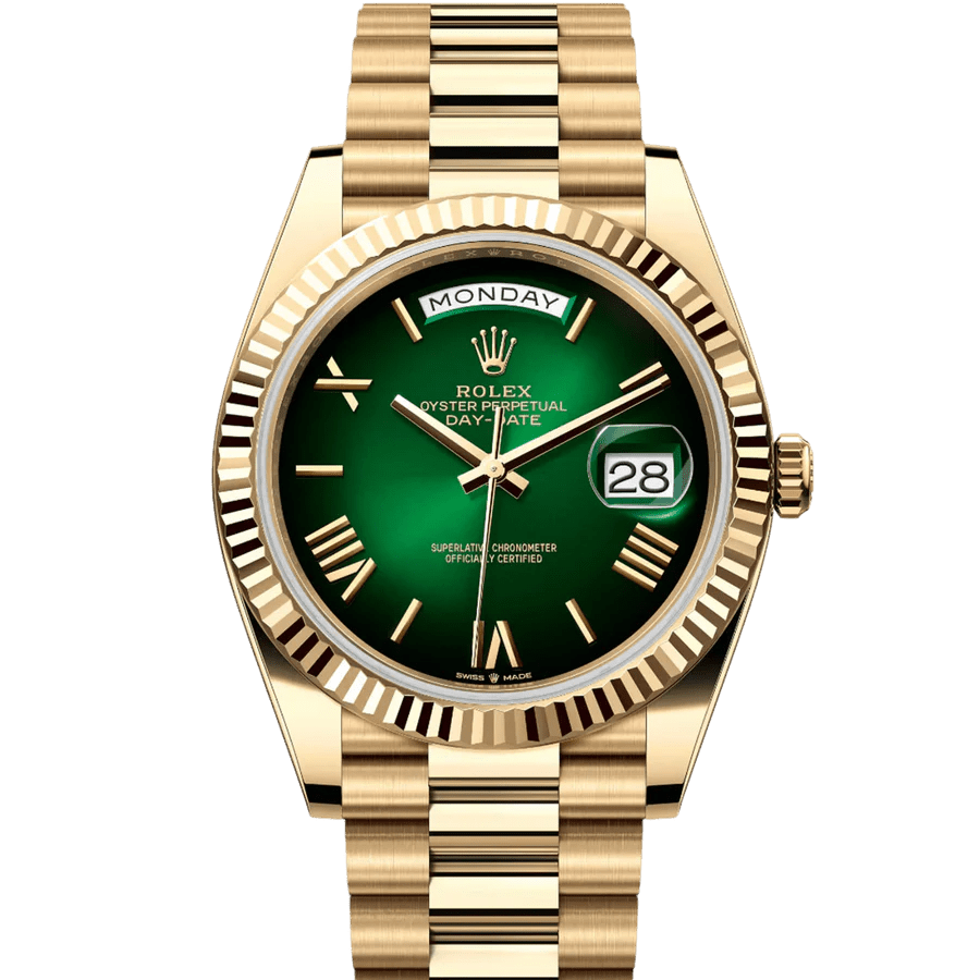 Rolex Day-Date 40mm Ombre Green Roman Dial New Release 228238