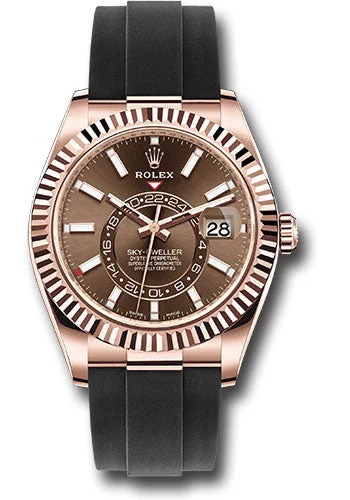 Rolex Everose Gold Sky-Dweller Watch - Chocolate Index Dial - Oysterflex Bracelet - 326235 choi