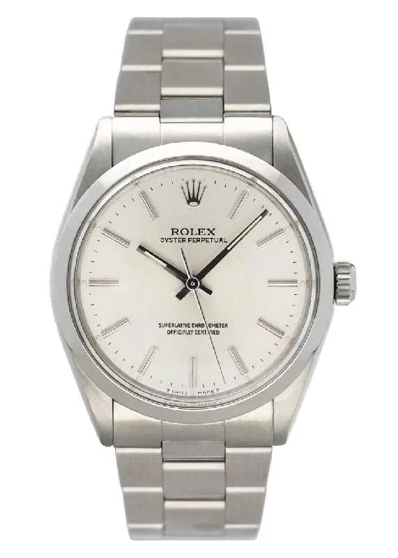 Rolex Oyster Perpetual 1002 Silver Dial Mens Watch