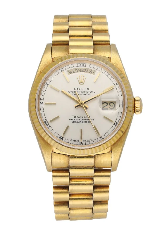 Rolex Day-Date President 18038 Tiffany & Co. Dial Yellow Gold Mens Watch