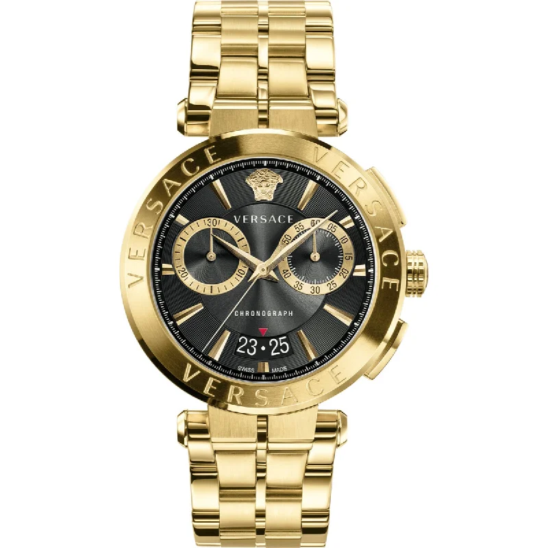 Versace Aion Men's Chronograph Black Gold Watch VE1D02823