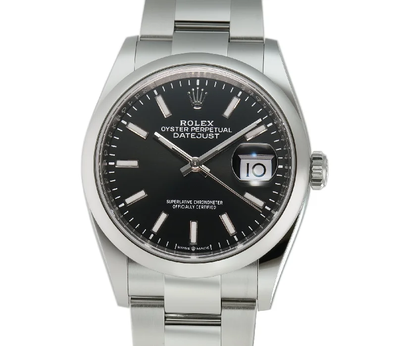 36mm Steel Black Index Dial Oyster Bracelet