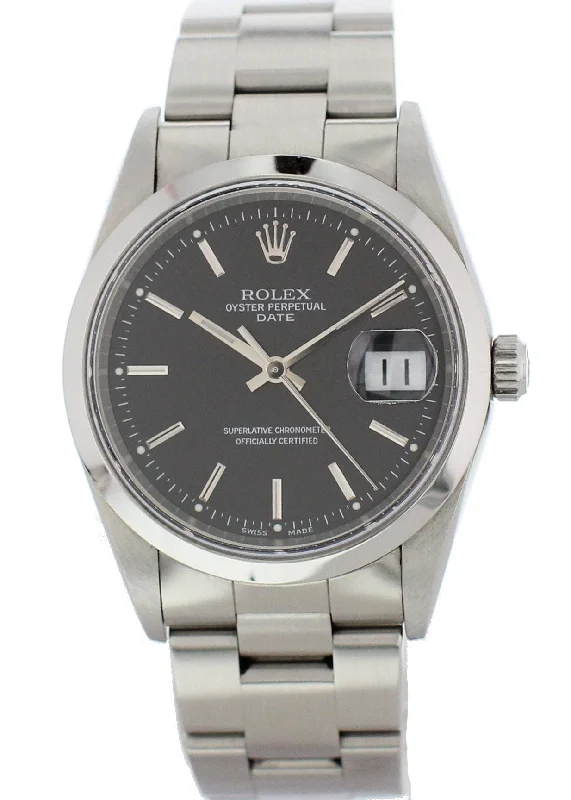 Rolex Oyster Perpetual Date 15200 Mens Watch Box Papers