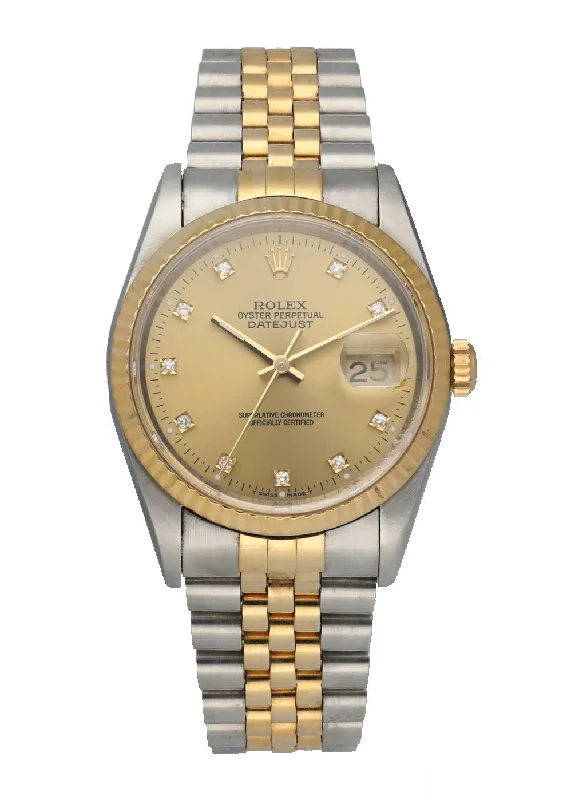 Rolex Datejust 16233 Diamond Dial Mens Watch