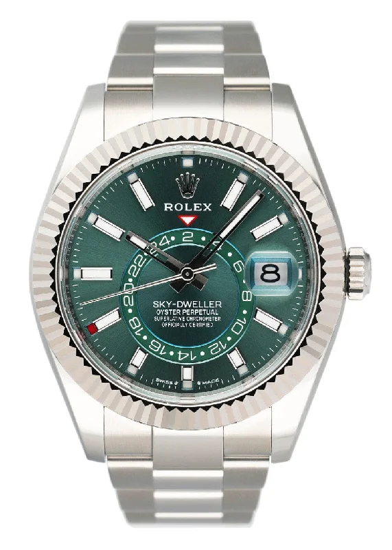 Rolex Sky-Dweller 336934 Green Dial Mens Watch Box Papers