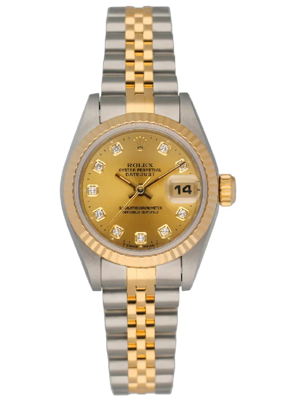 Rolex Datejust 69173 Diamond Dial Ladies Watch Box & Papers