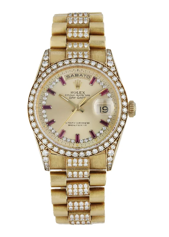 Rolex Day Date 18388 Yellow Gold Diamond Men's Watch