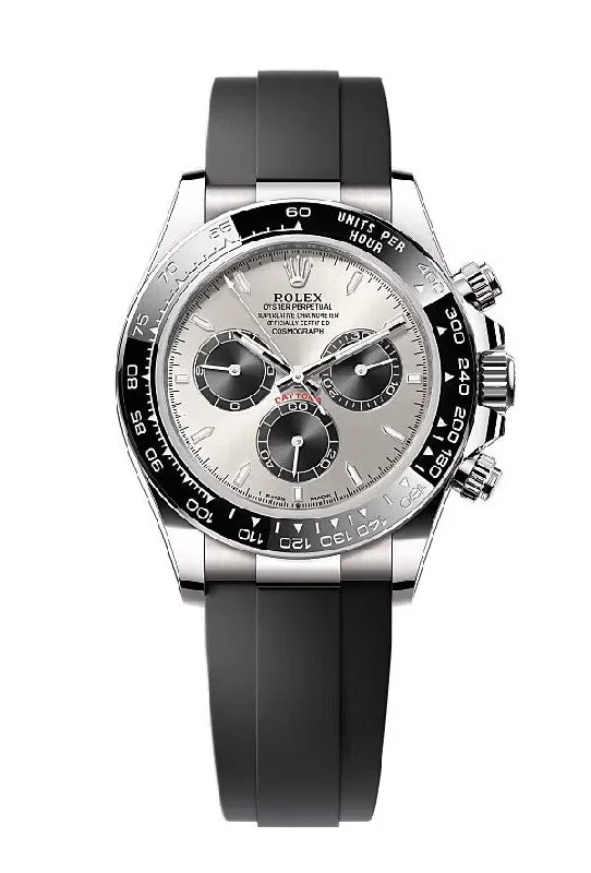 Rolex Daytona White Gold Cosmograph Daytona Silver And Black Index Dial - Oysterflex Strap 126519LN