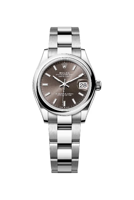 Rolex Watch Datejust 31mm Oystersteel Domed Bezel, Dark Grey Index Dial, Oyster Bracelet 278240-0009