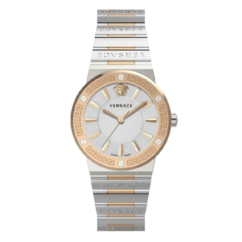 Versace Greca Logo Ladies' Silver Gold Watch VEVH01020