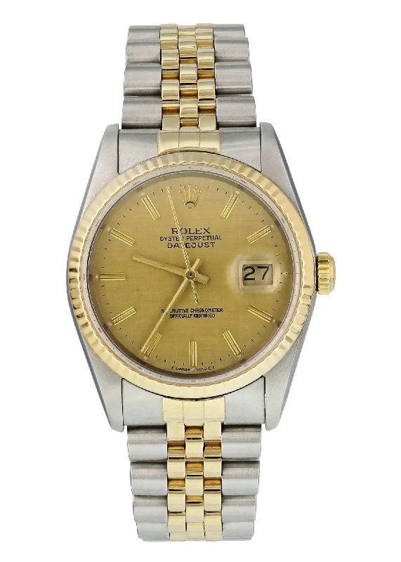 Rolex Datejust 16233 Linen Dial Mens Watch