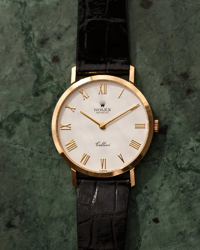 Rolex Cellini 4112 YG White Roman Full Set