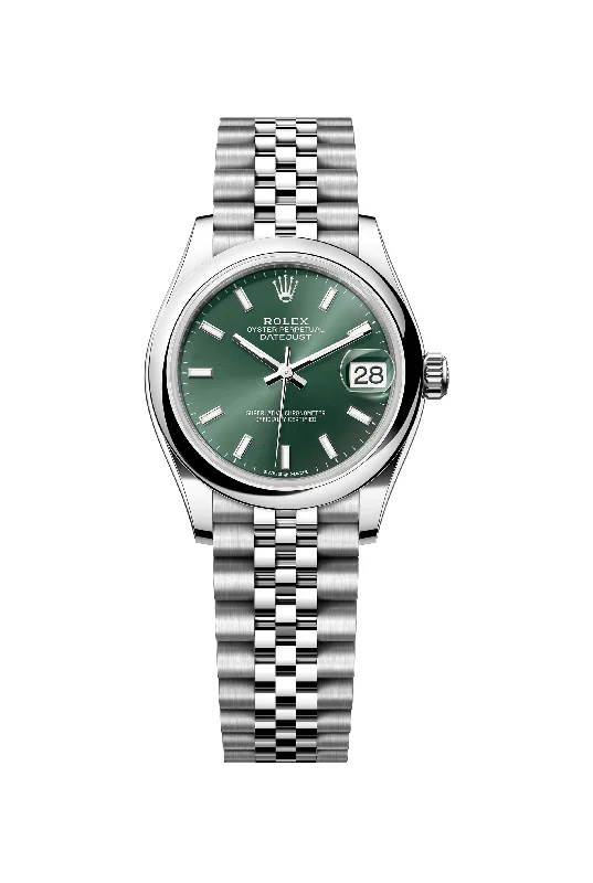 Rolex Watch Datejust 31mm Oystersteel Domed Bezel, Mint Green Index Dial, Jubilee Bracelet 278240-0012