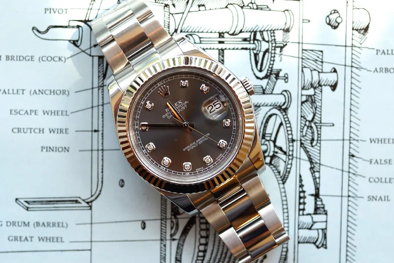 SOLDOUT: Rolex 116334 Datejust II Rhodium Factory Diamond Dial