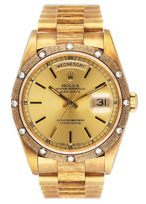 Rolex Day Date 18308 Diamond 18K Yellow Gold Mens Watch