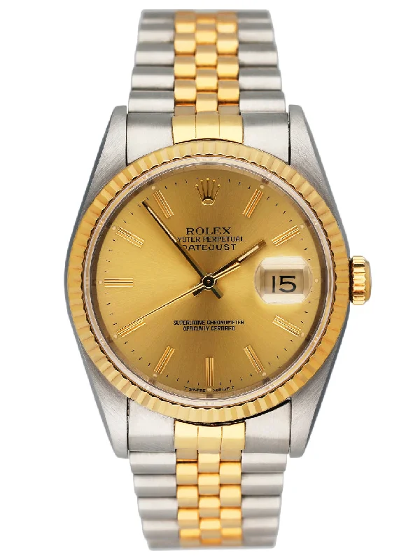 Rolex Datejust 16233 Champagne Dial Mens Watch