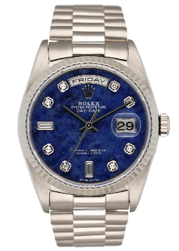 Rolex Day Date 18239 Sodalite Diamond Dial Mens Watch