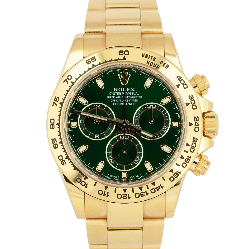 UNPOLISHED PAPERS Rolex Daytona GREEN JOHN MAYER 40mm 18K Gold Watch 116508 BOX