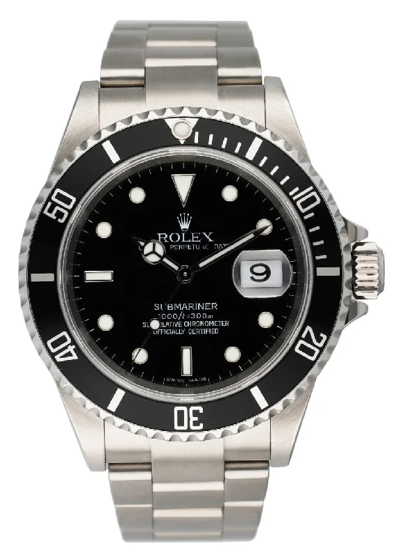 Rolex Submariner Date 16610 Mens Watch Box Papers