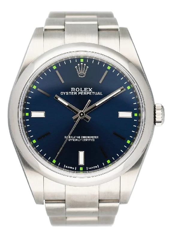 Rolex Oyster Perpetual 114300 Blue Dial Mens Watch